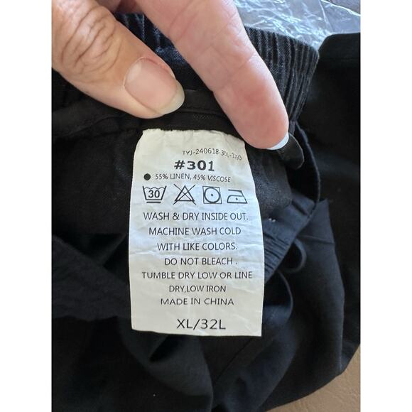 Men's Casual Cotton Linen Pants Elastic Waist Drawstring Beach Size XL/32L - Picture 4 of 4